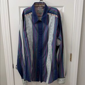 Robert Graham Colorful Striped Men's Shirt